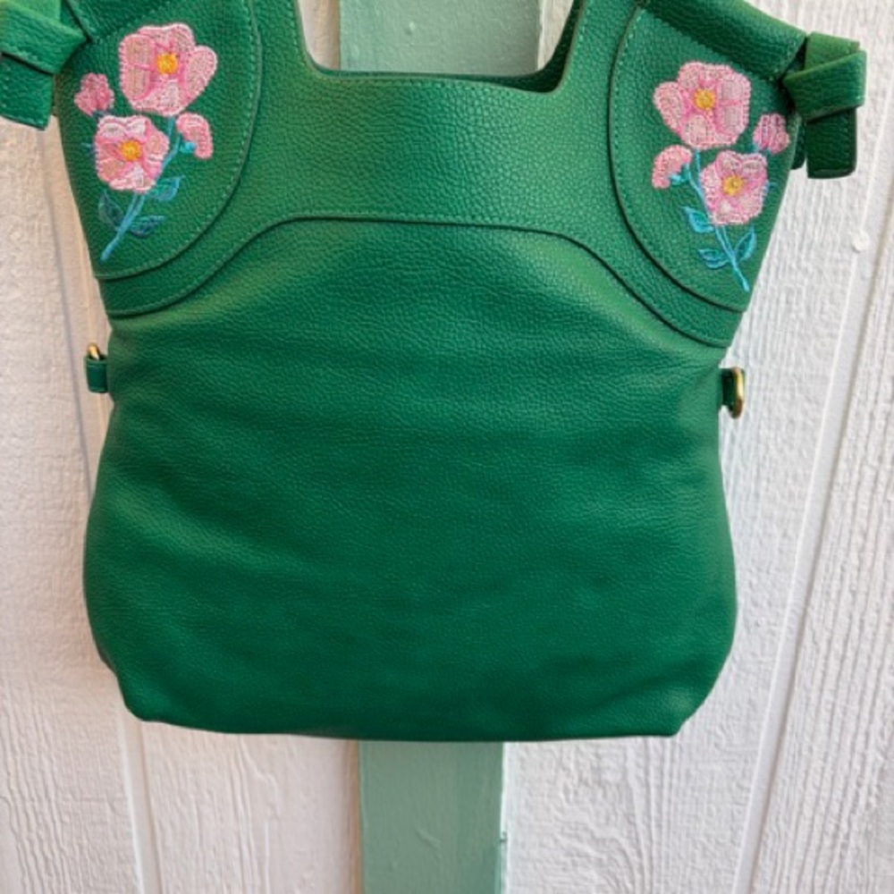 New Foley & Corinna Green Embroidered Women's Bag - Picture 4 of 6